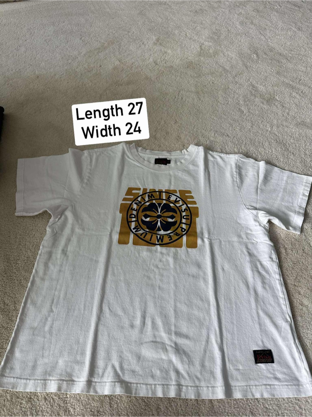 White T-Shirt (Length 27, Width 24)