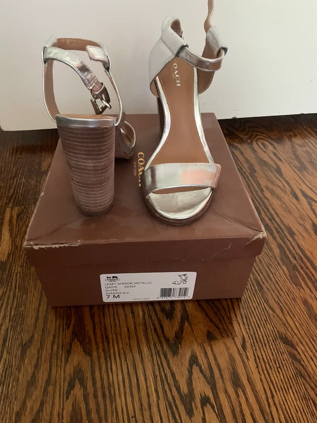 Coach Lexey Mirror Metallic Heels - Size 7M thumbnail
