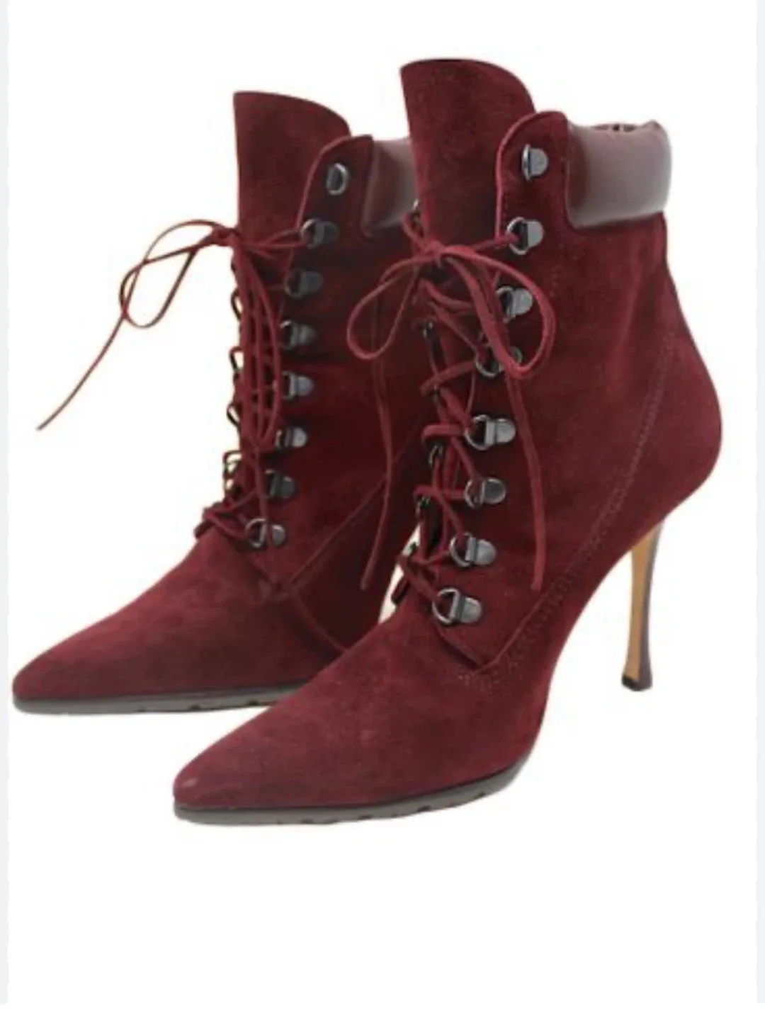 Manolo Blahnik Suede Heeled Boots - Size 39 thumbnail