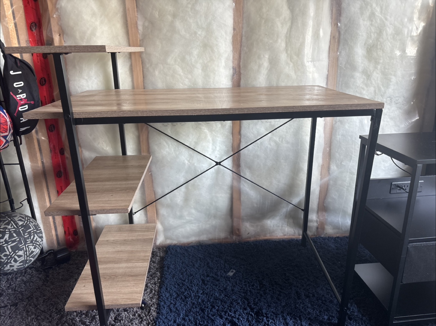 Wood & Metal Desk with Shelves