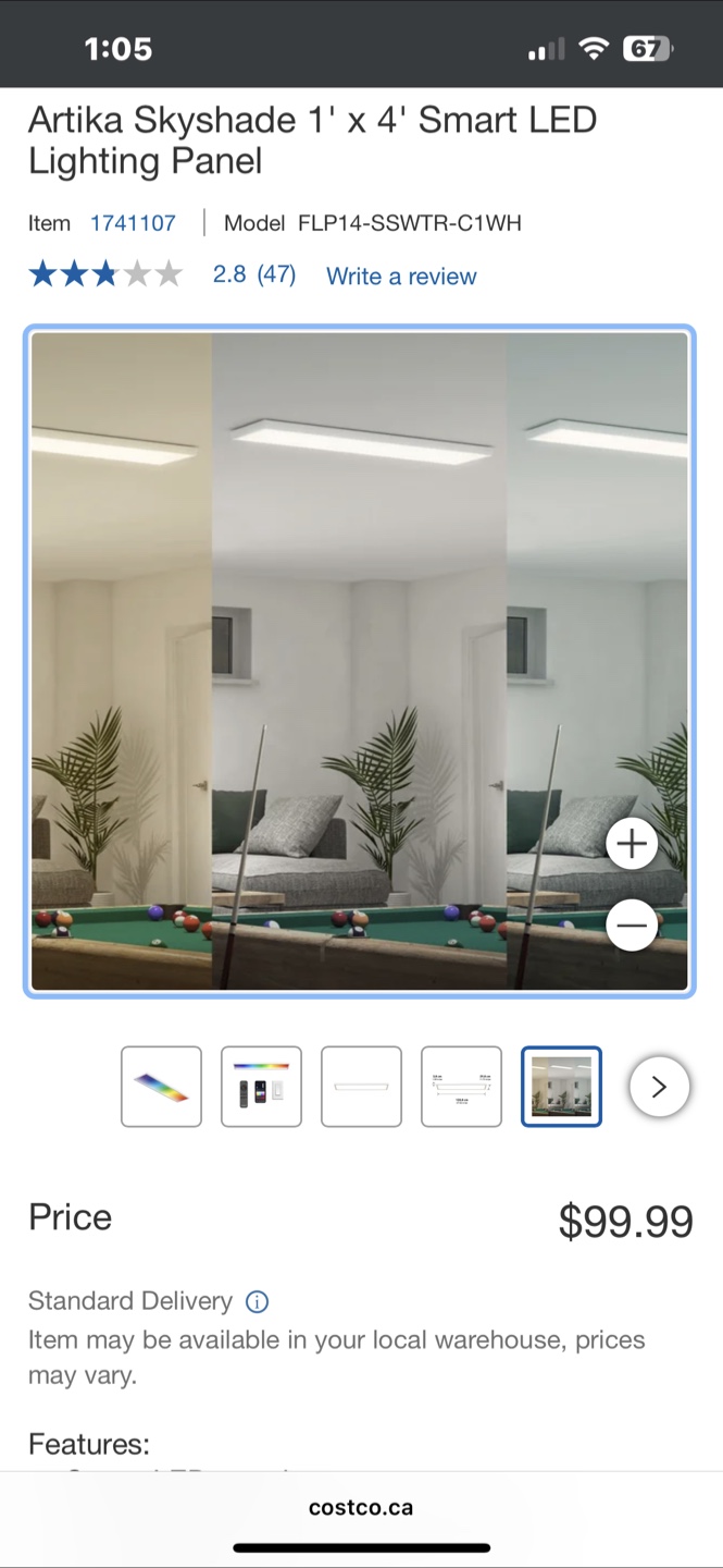 Artika Skyshade 1' x 4' Smart LED Lighting Panel - photo 4