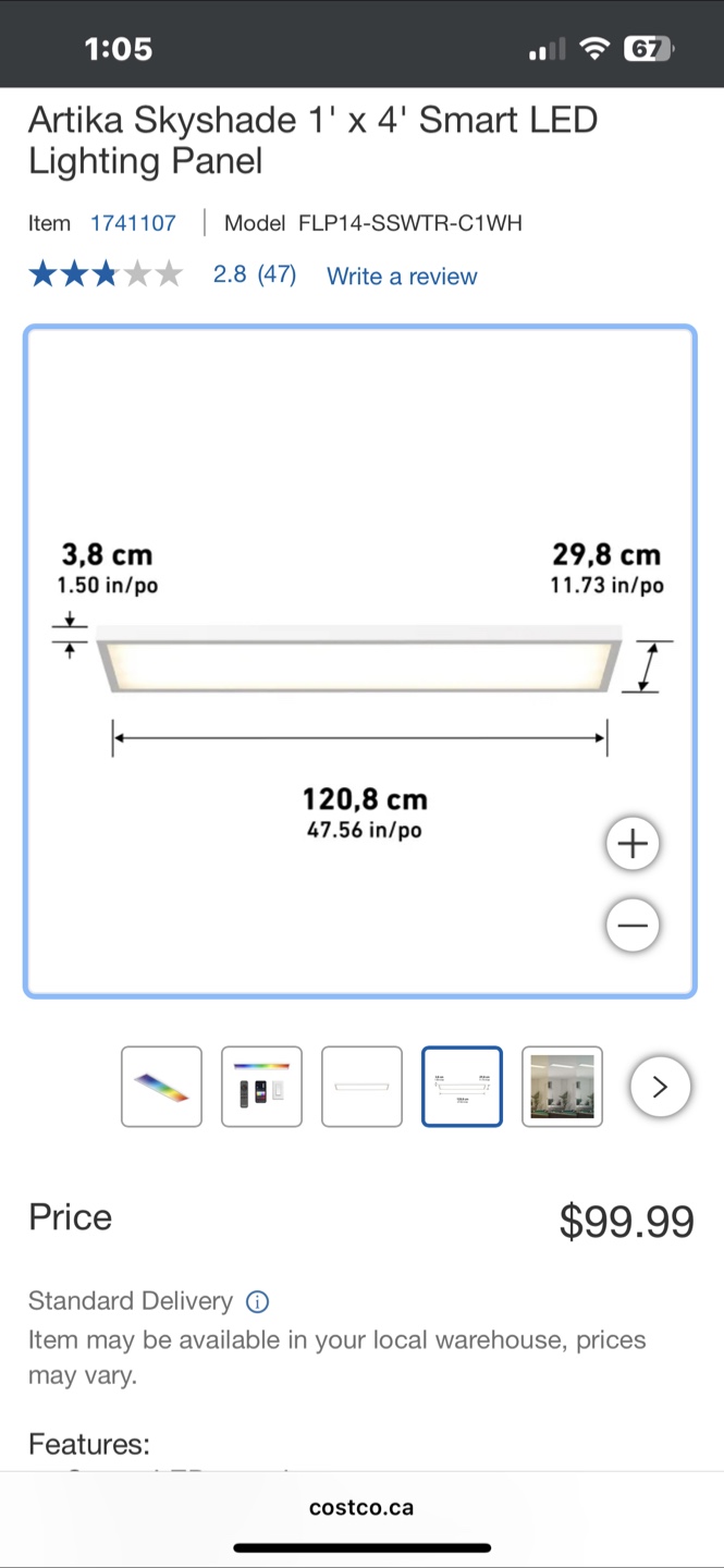 Artika Skyshade 1' x 4' Smart LED Lighting Panel - photo 3