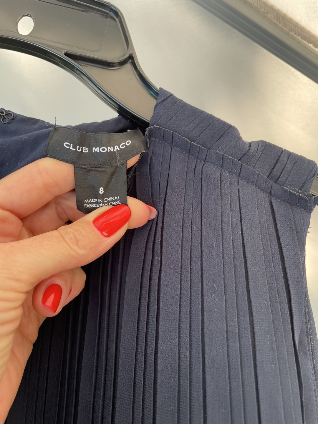 Club Monaco Navy Pleated Dress - Size 8 - photo 4