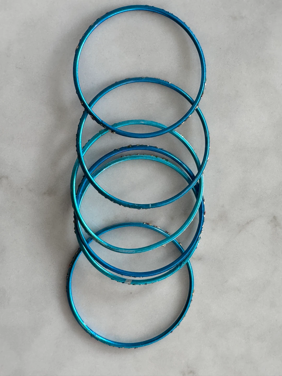 Set of 6 Blue Bangles