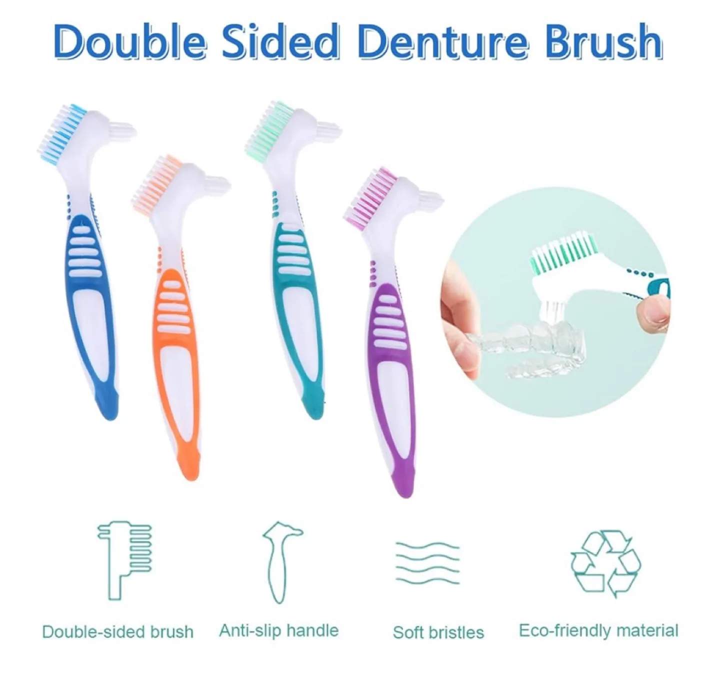 Denture Toothbrushes - Double Sided Brush image indicator(3)