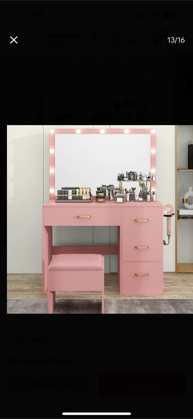Moasis Vanity Set with LED Lights - White
