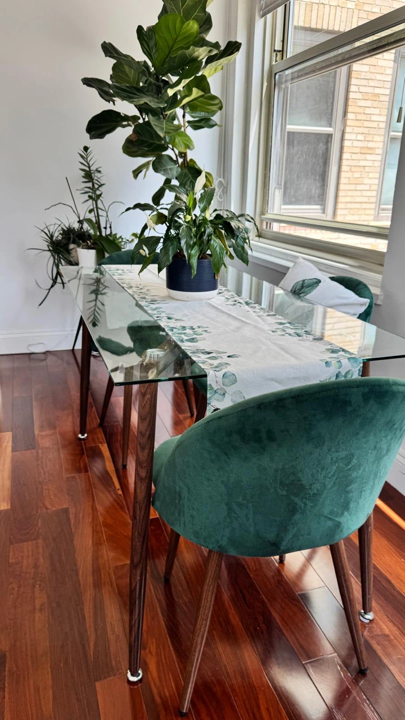 Glass & Metal Table + 4 Chairs – Pickup Only - photo 3