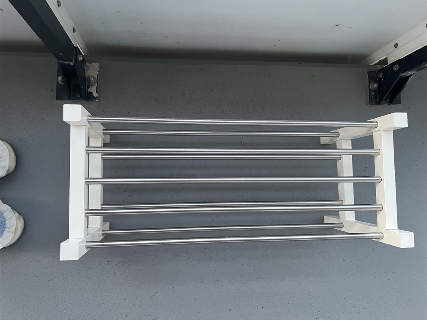 White & Silver Shoe Rack
