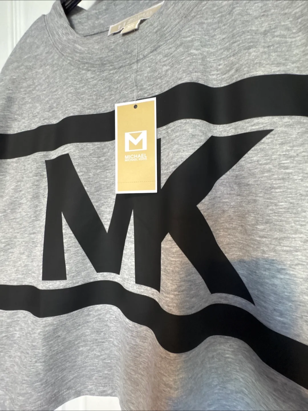 Michael Kors Grey & Black Cropped Sweatshirt - Size M image indicator(2)
