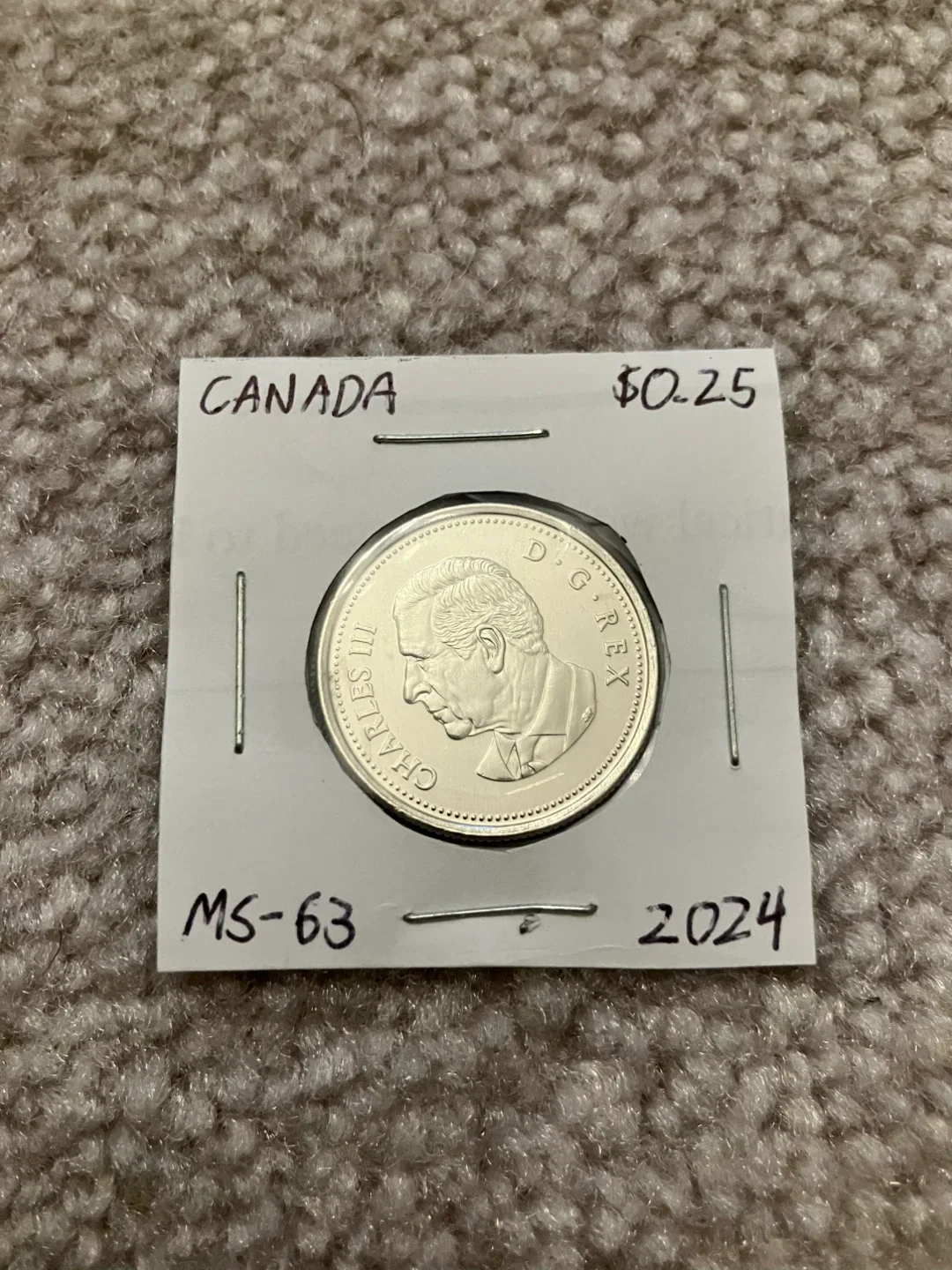 2024 Canada 25 Cents King Charles III Coin | Uncirculated MS-63 thumbnail