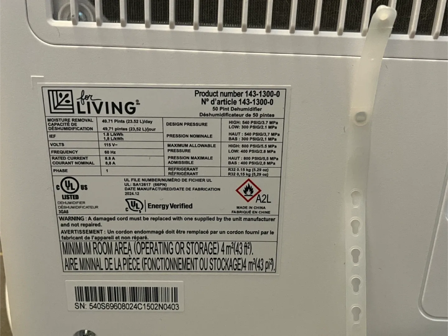 50 Pint Dehumidifier- Recently Purchased, Barely Used image indicator(7)