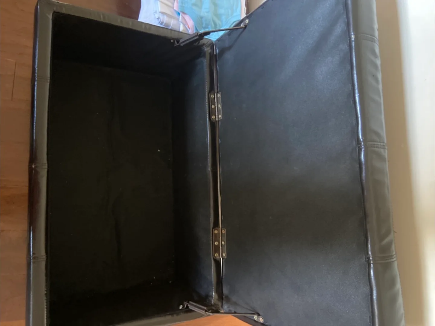 Black Storage Ottoman. 🥕 image indicator(3)