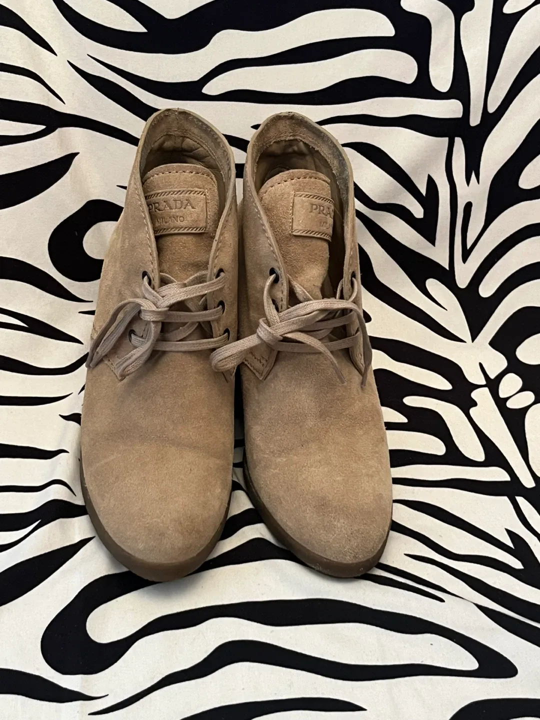 Prada Sport Suede Ankle Lace-Up Boots Size 8 image indicator(7)