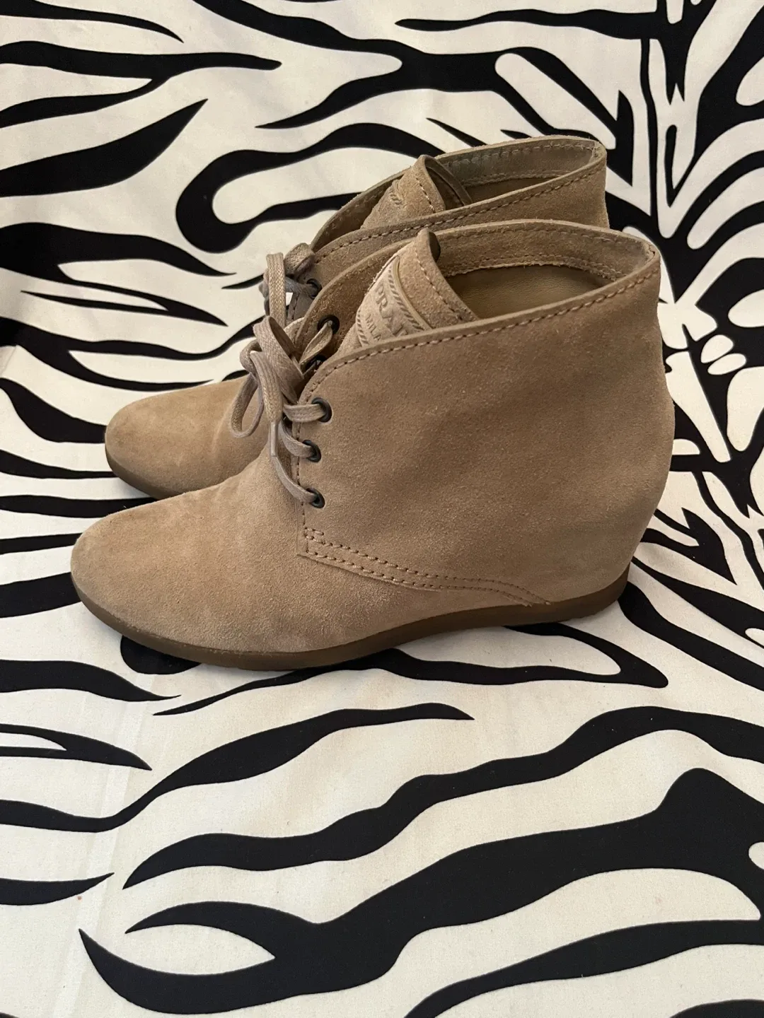 Prada Sport Suede Ankle Lace-Up Boots Size 8 thumbnail