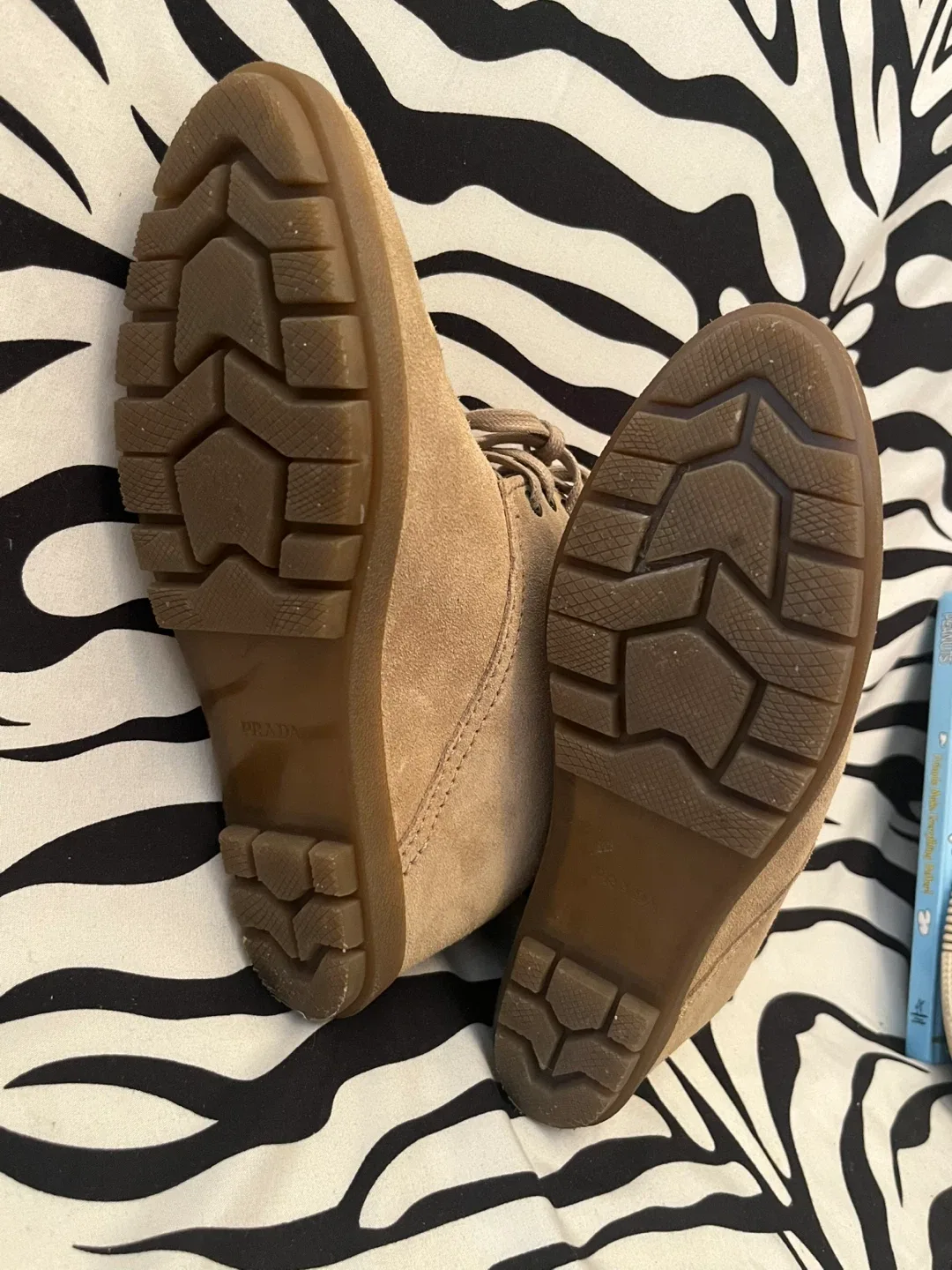 Prada Sport Suede Ankle Lace-Up Boots Size 8 image indicator(5)