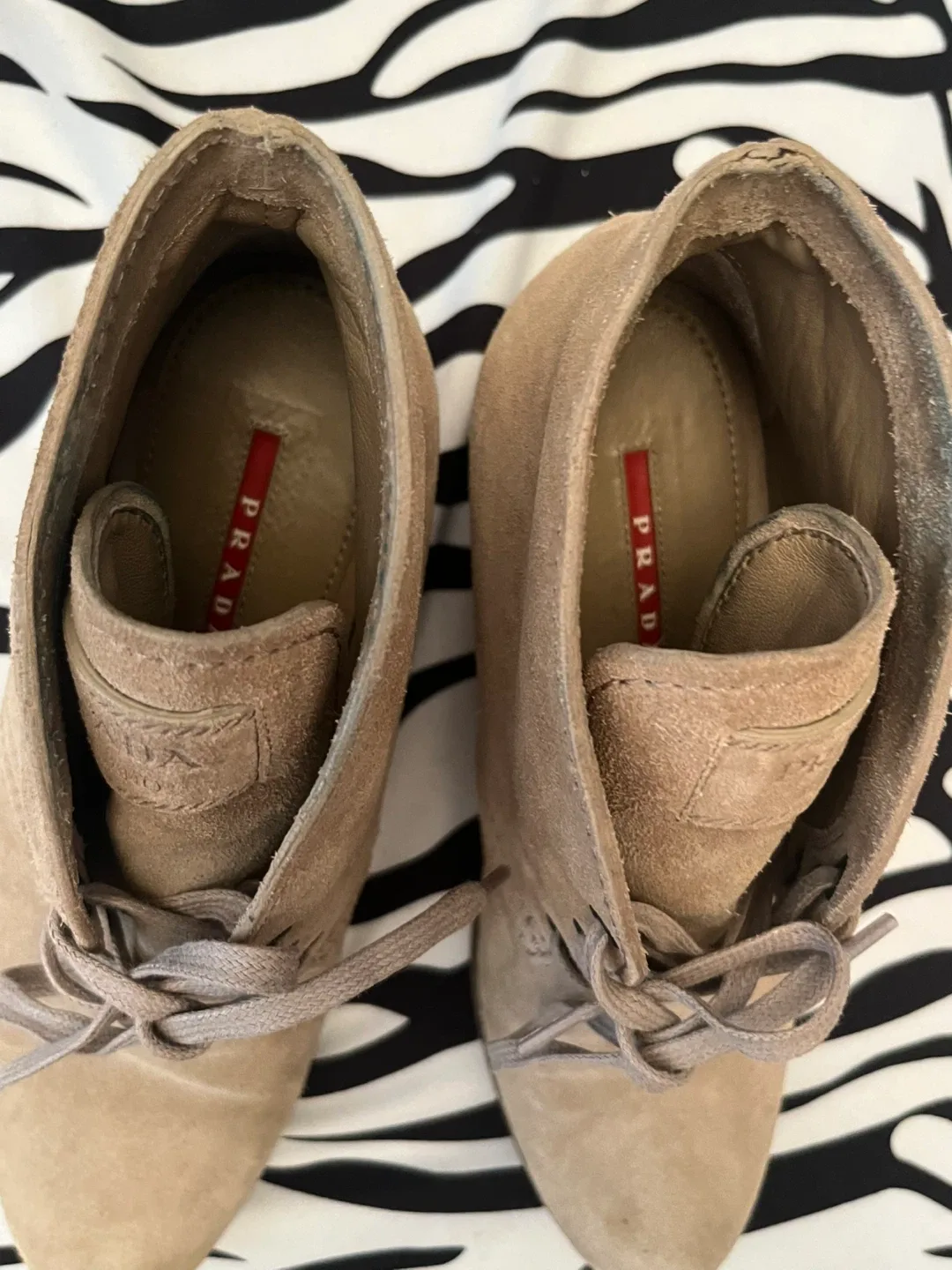 Prada Sport Suede Ankle Lace-Up Boots Size 8 image indicator(4)