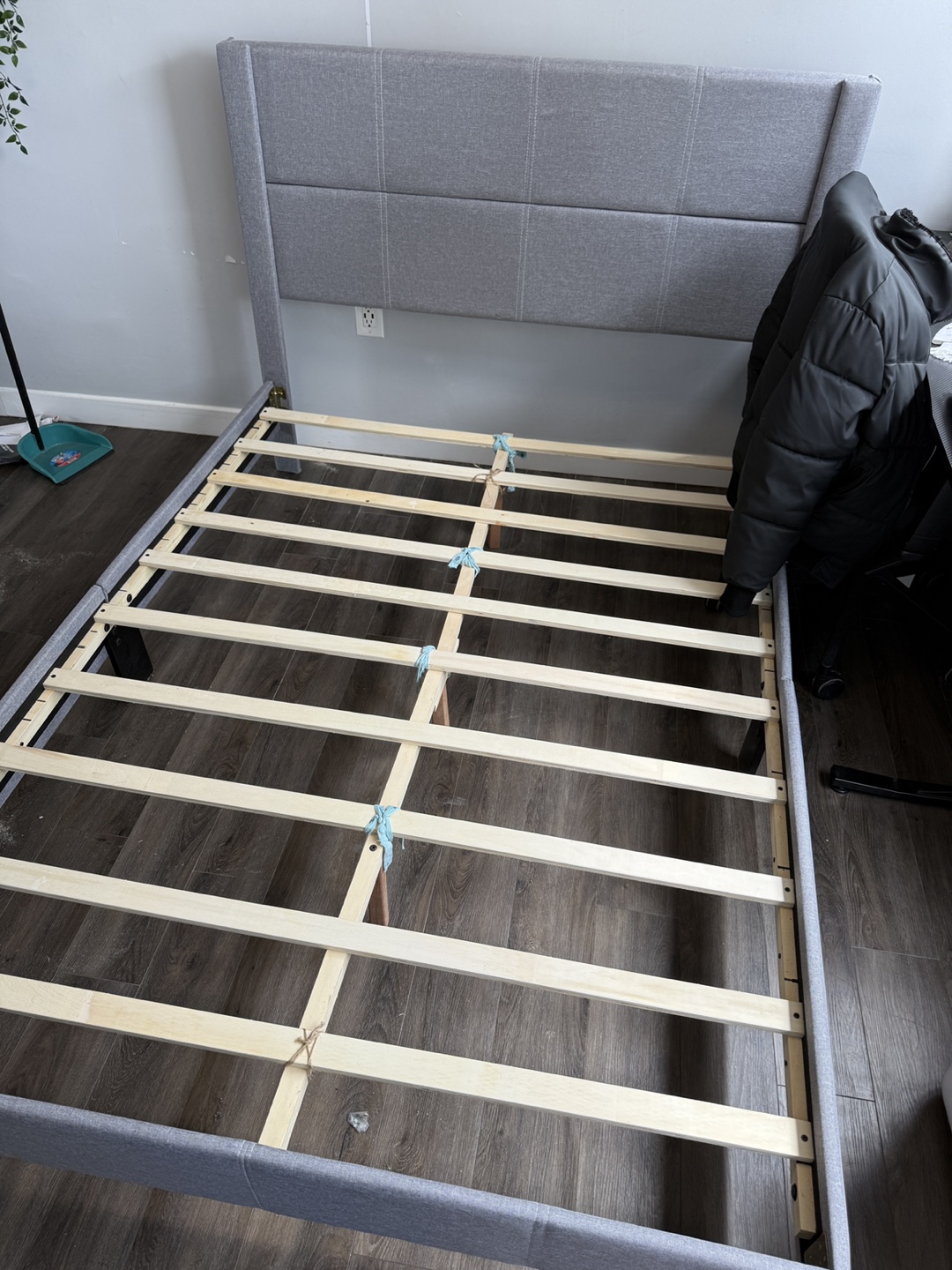 Grey Fabric Upholstered Bed Frame (full size)