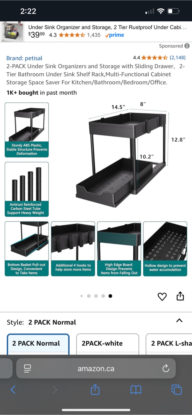 2-Tier Under Sink Organizer - New(2 pack) - photo 2