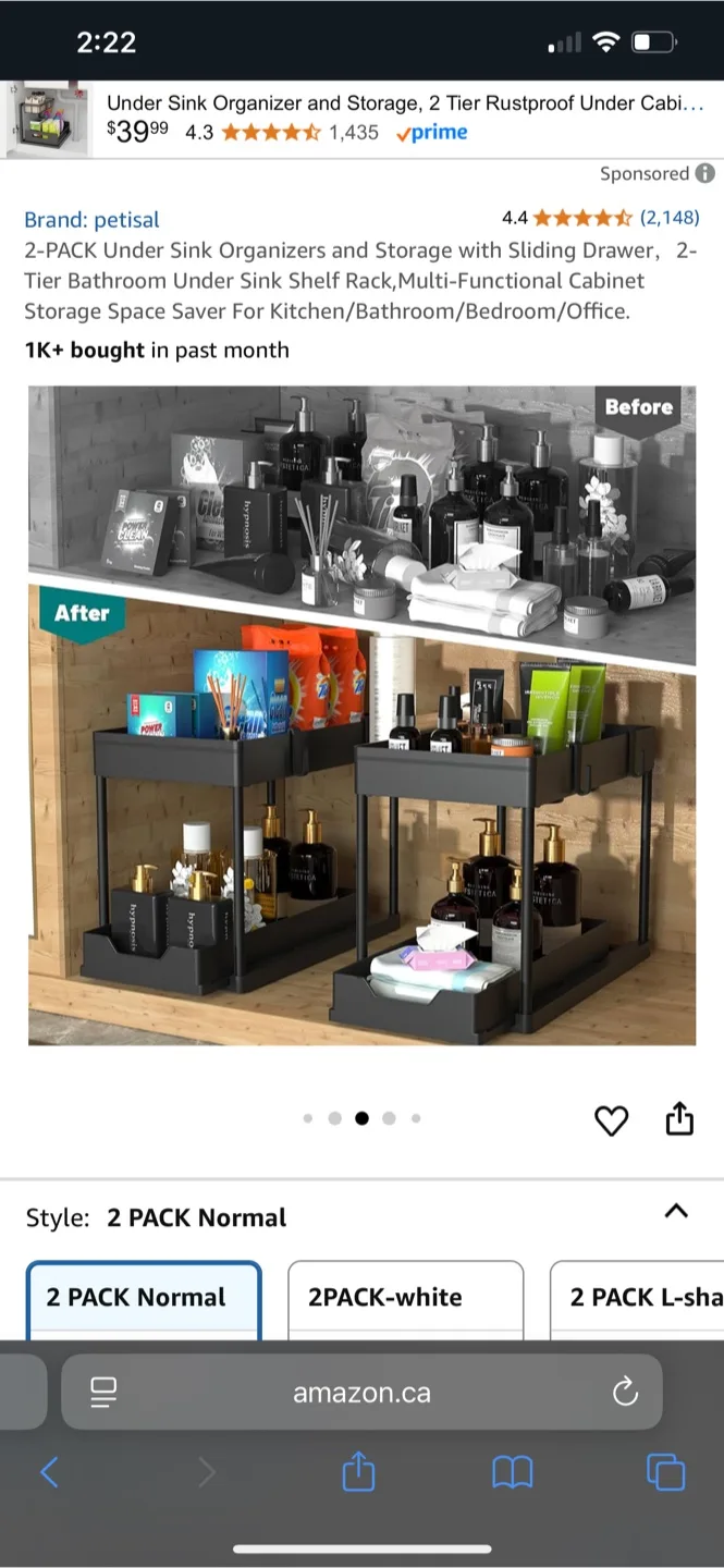 2-Tier Under Sink Organizer - New(2 pack) thumbnail