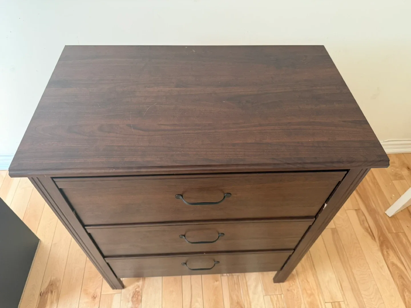 Brown Wood 3-Drawer Dresser - Moving Sale by Sep 1 image indicator(2)