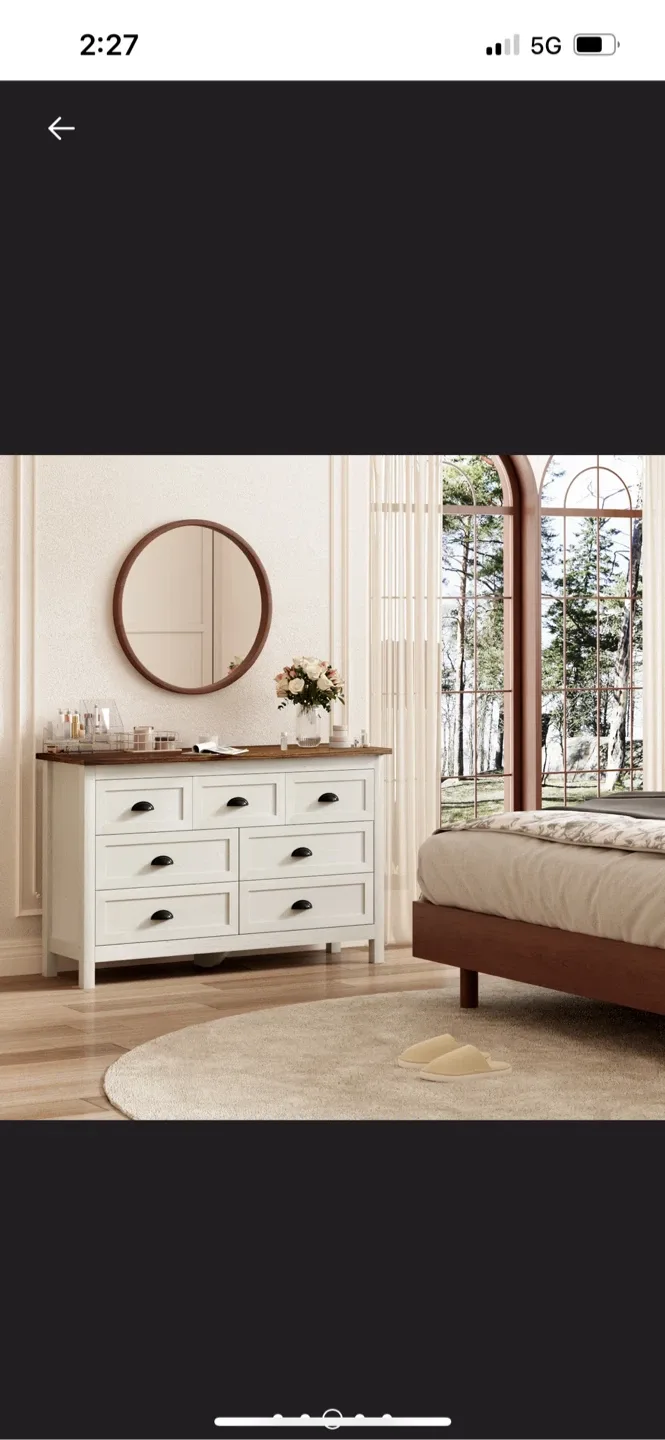 New White 7-Drawer Dresser, 47.2" Wide image indicator(4)