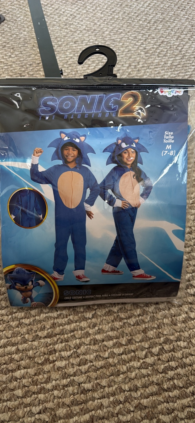 Sonic 2 Child Costume - Size M (7-8)