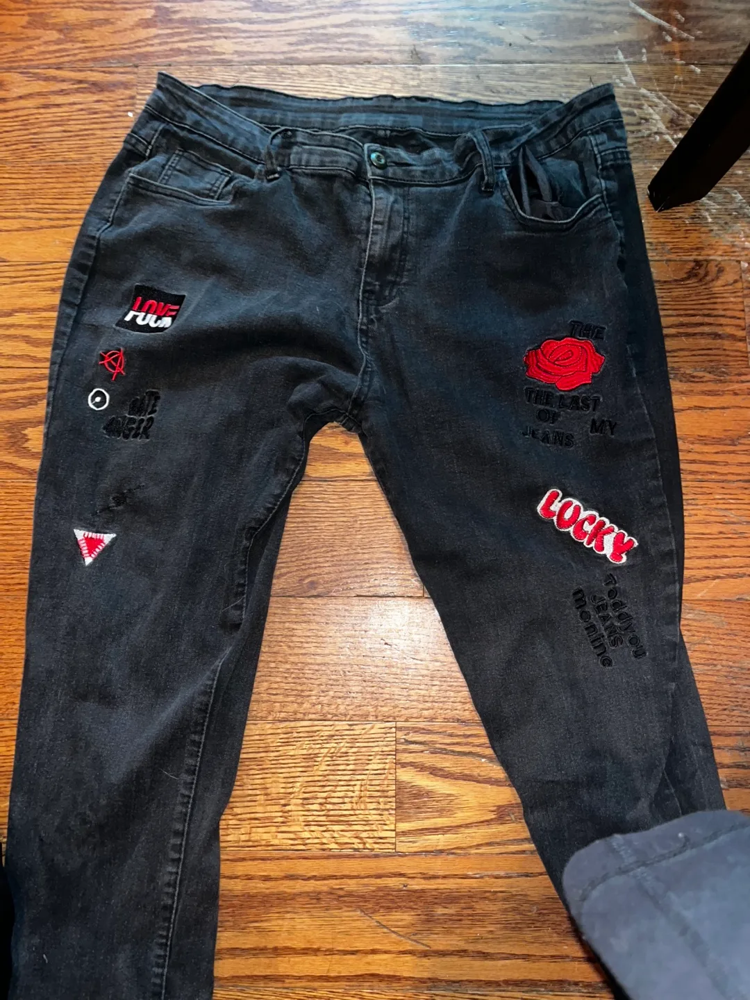 Black Jeans with Patches thumbnail