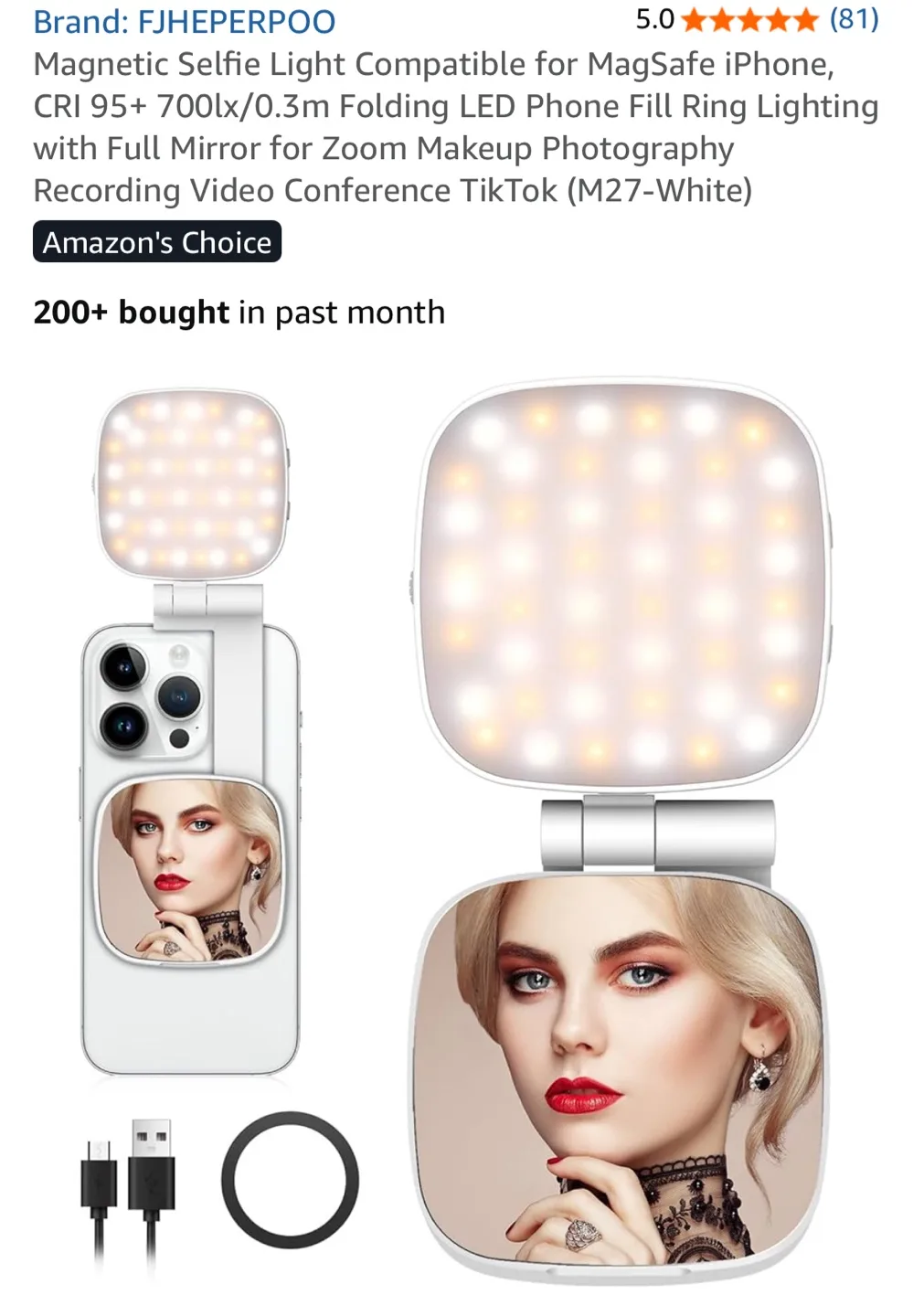 Magnetic Selfie Light M27 - iPhone Compatible image indicator(5)