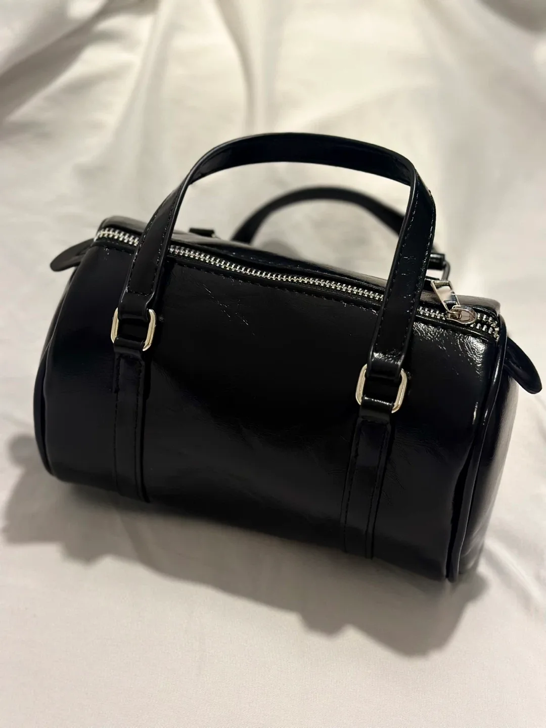 Black Barrel Style Handbag