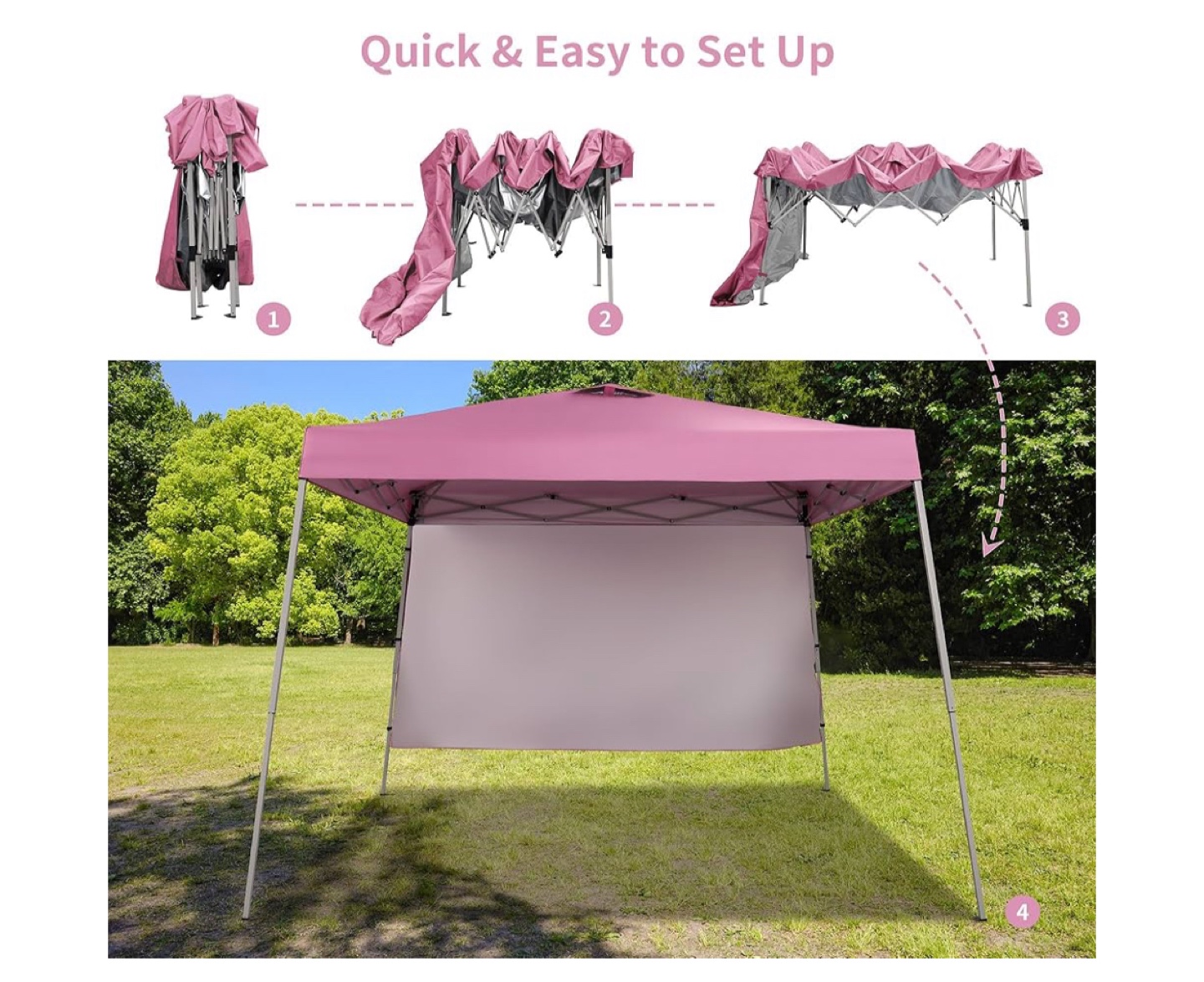 8x10 FT Pop Up Canopy -  Pink - photo 4