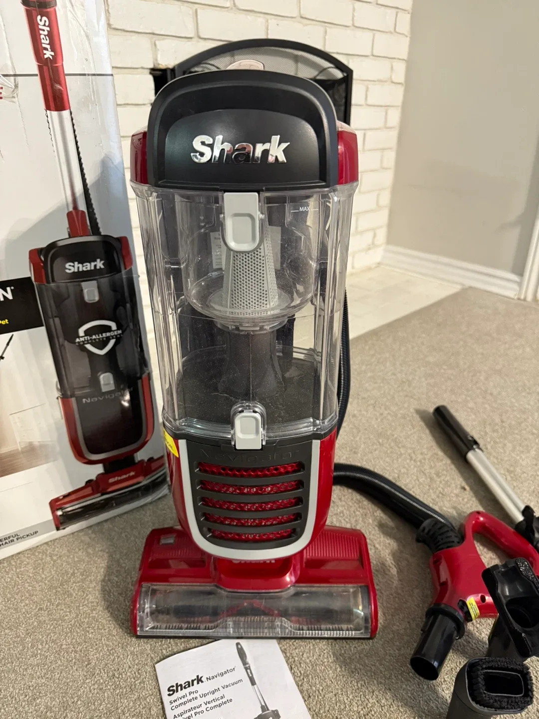 LIKE NEW Shark Navigator Swivel Pro Complete Upright Vacuum, Red image indicator(6)