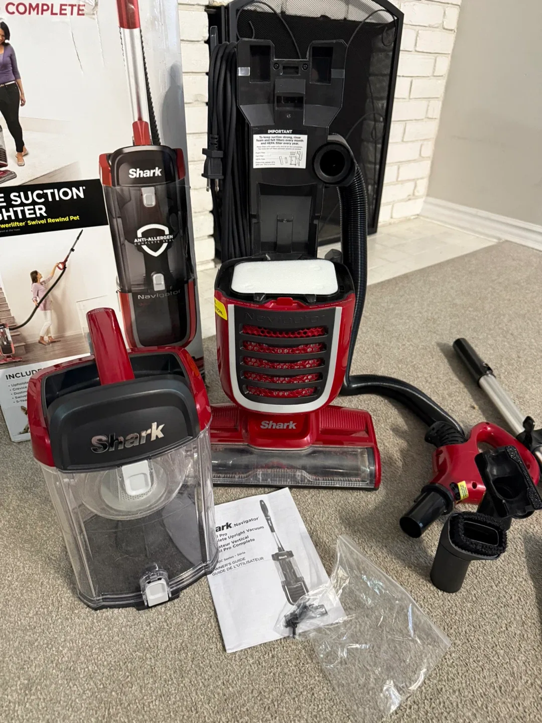 LIKE NEW Shark Navigator Swivel Pro Complete Upright Vacuum, Red image indicator(3)