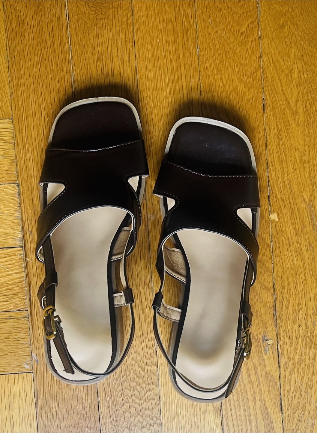 Brown Heeled Sandals - Size 38