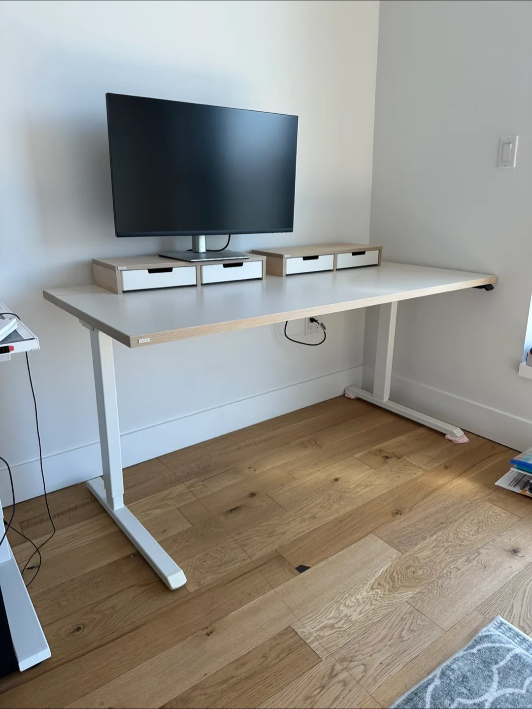 White Adjustable Standing Desk - 62 inches thumbnail