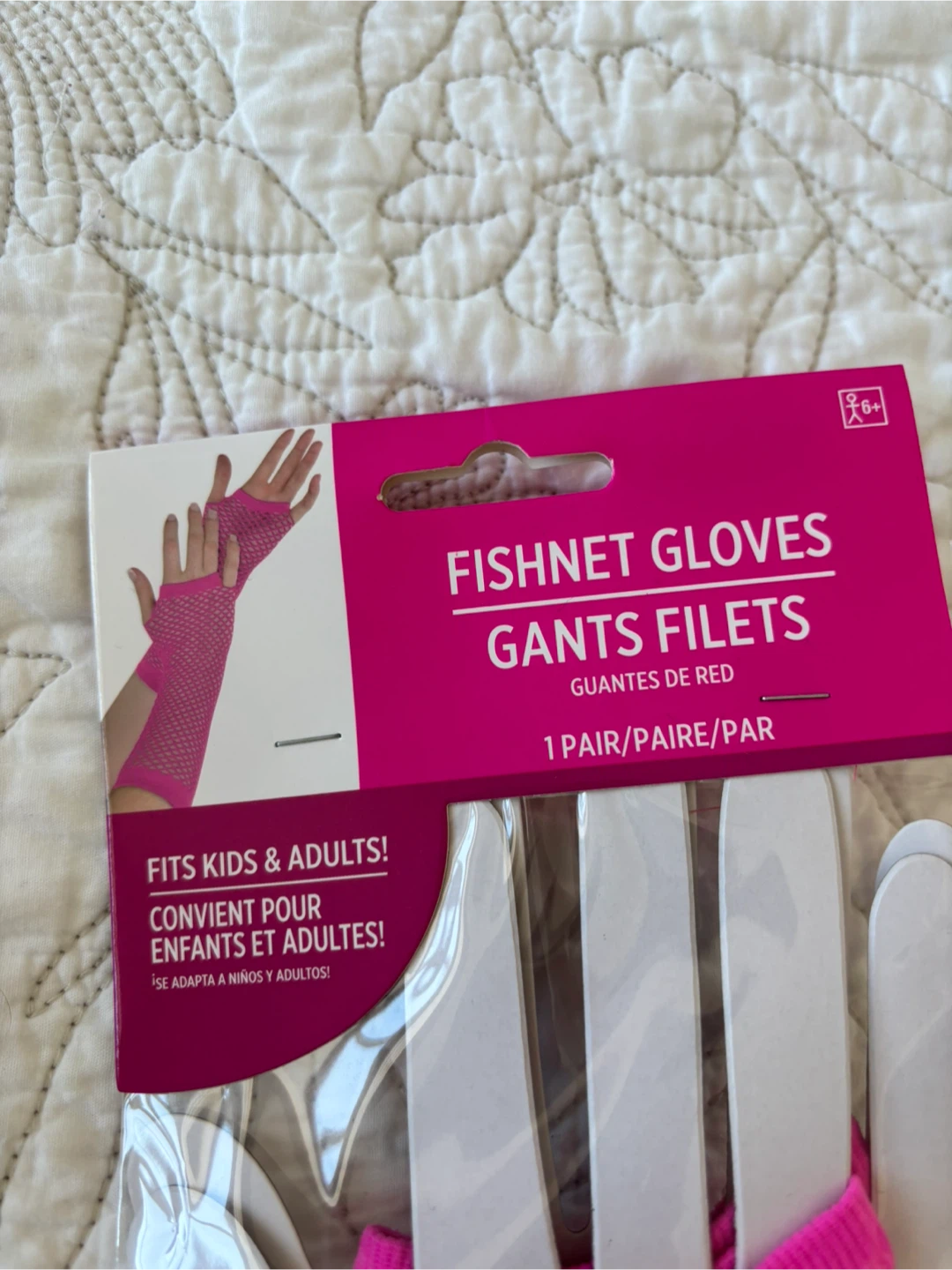 Hot pink fishnet gloves - photo 2