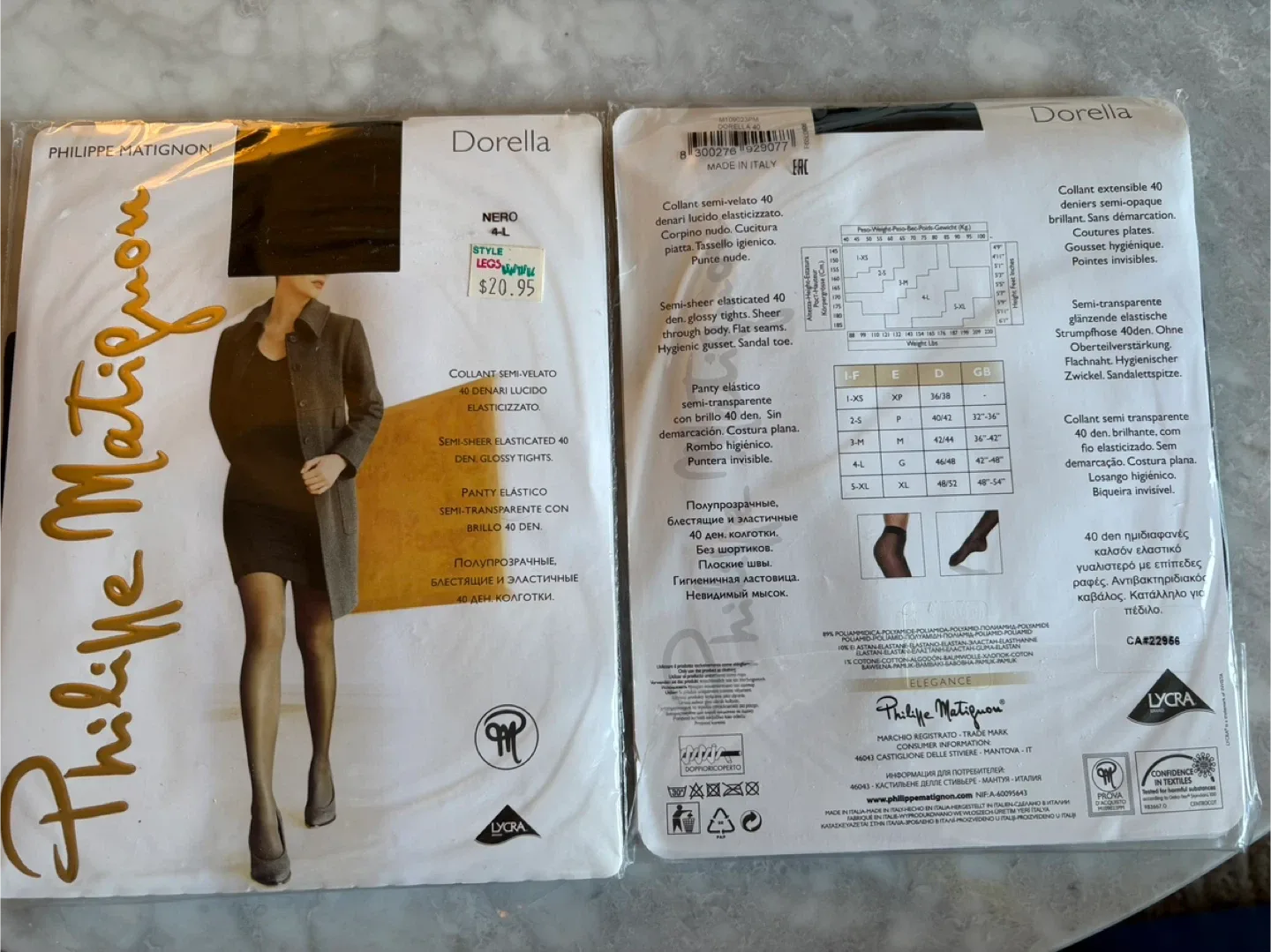 Philippe Matignon Dorella Tights - Size 4L thumbnail
