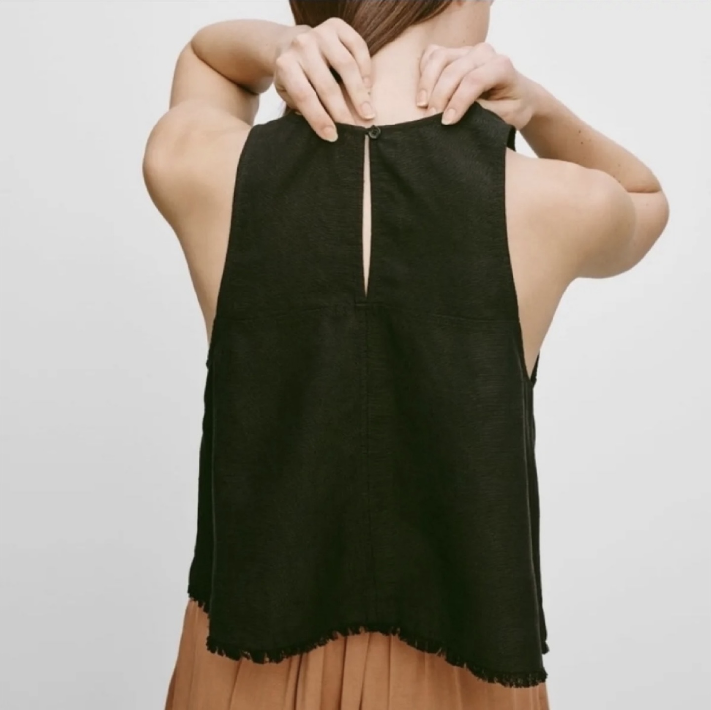 Aritzia Wilfred Black Linen Tank Top - XXS - photo 2