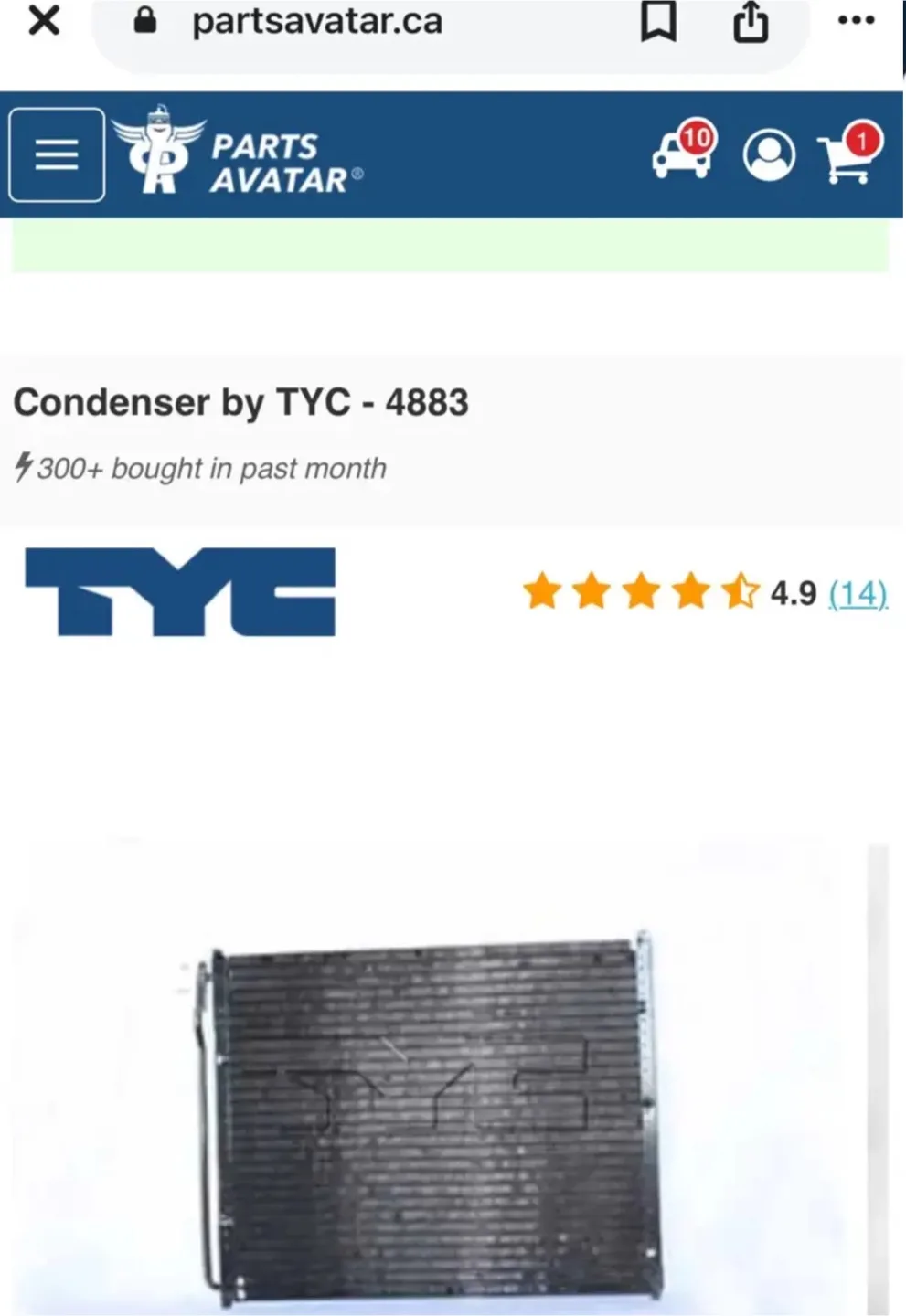 TYC 4883 Ford Super Duty AC Condenser image indicator(9)