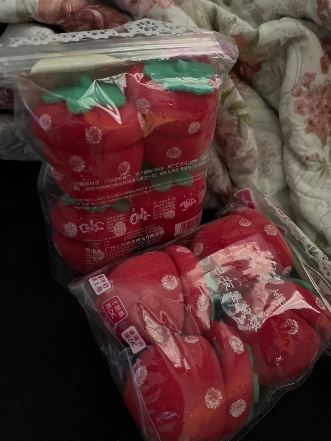 Strawberry Sponge Hair Curlers