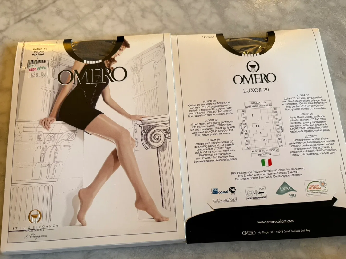 Omero Luxor 20 Pantyhose, Size L, New thumbnail