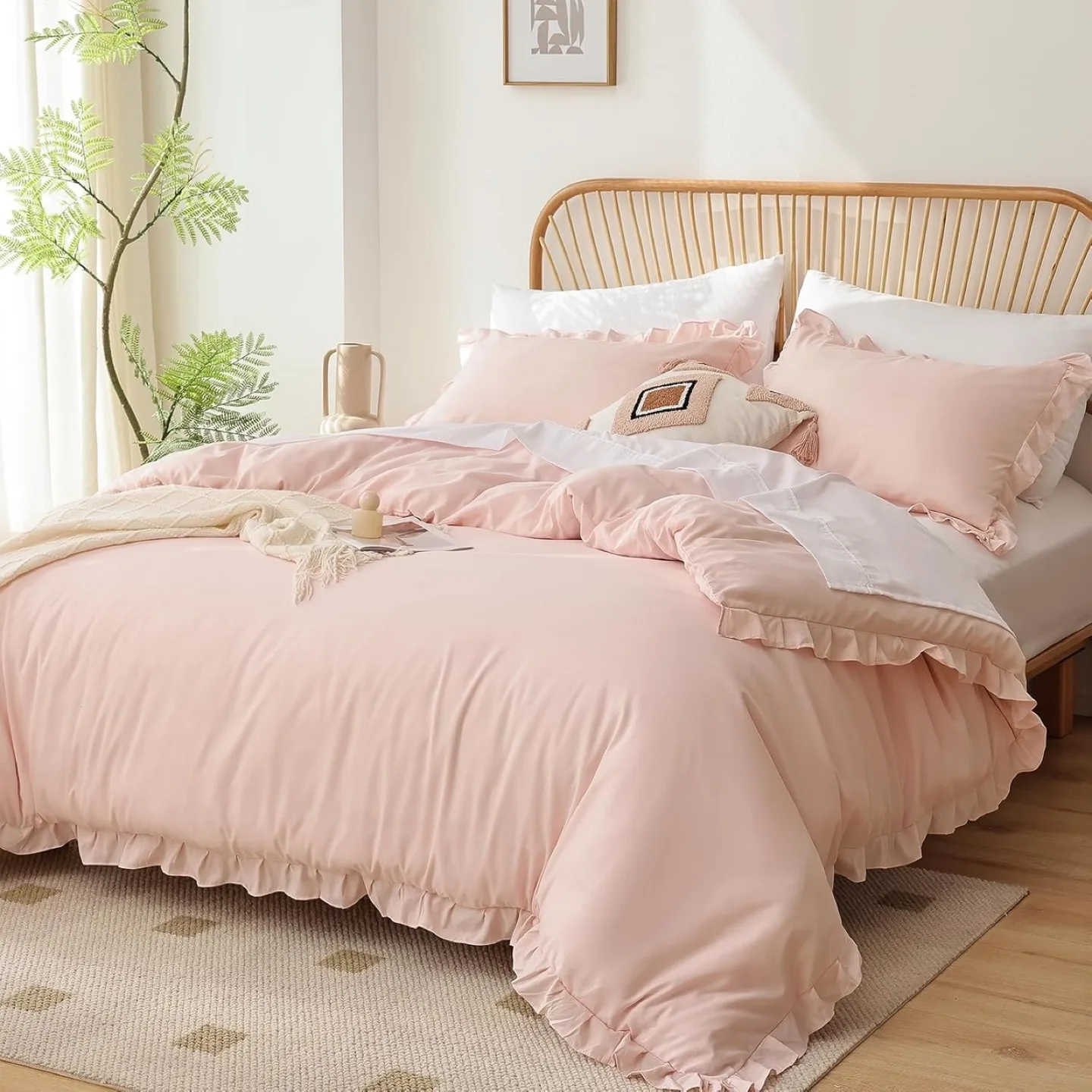 Pink Yikush 3pc Comforter Sets, Full Size image indicator(6)