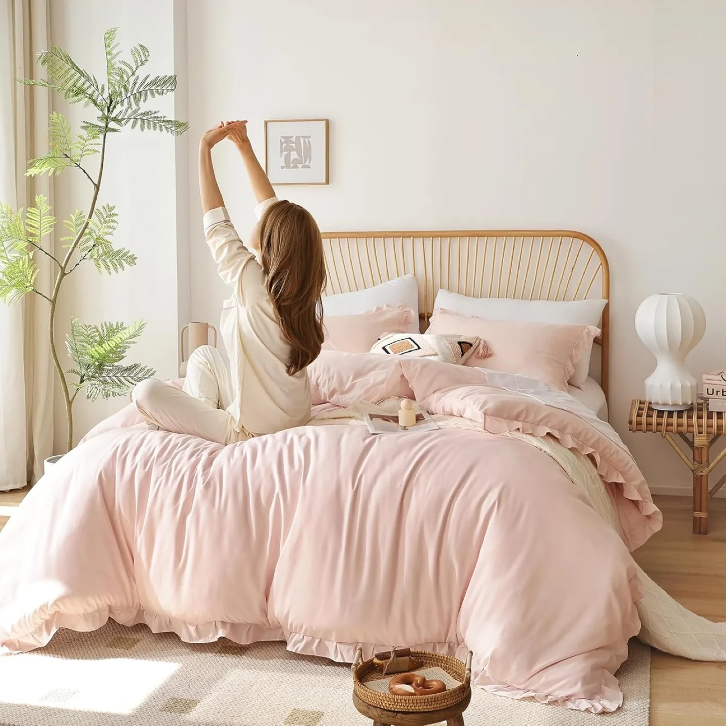 Pink Yikush 3pc Comforter Sets, Full Size image indicator(4)
