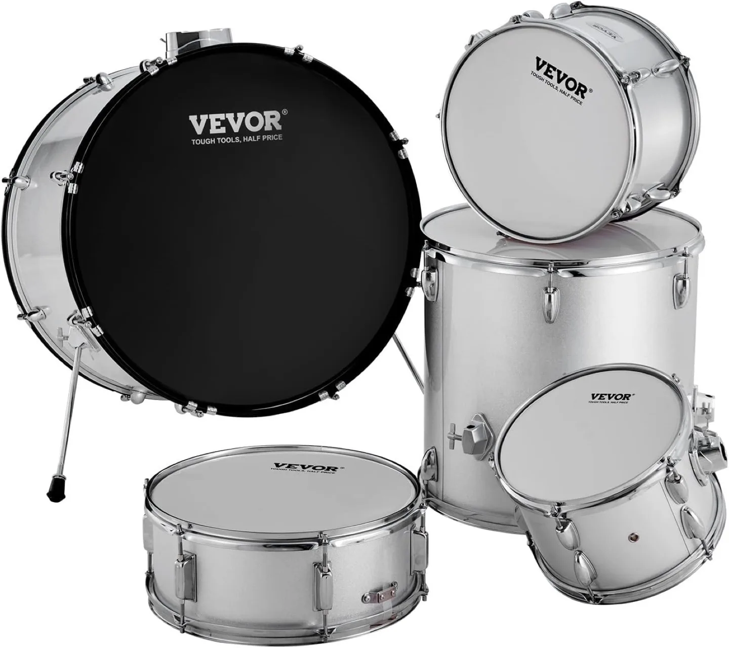 Vevor Adult 5PC Drum Set 22", Silver image indicator(2)