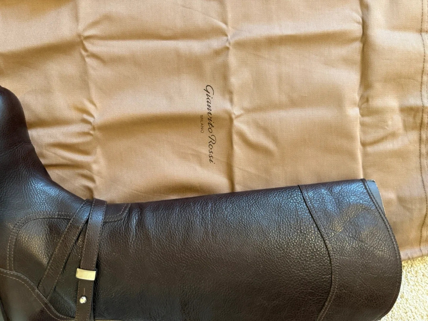 Gianvito Rossi Leather Riding Boots - Size 37.5 Condition is NEW image indicator(9)