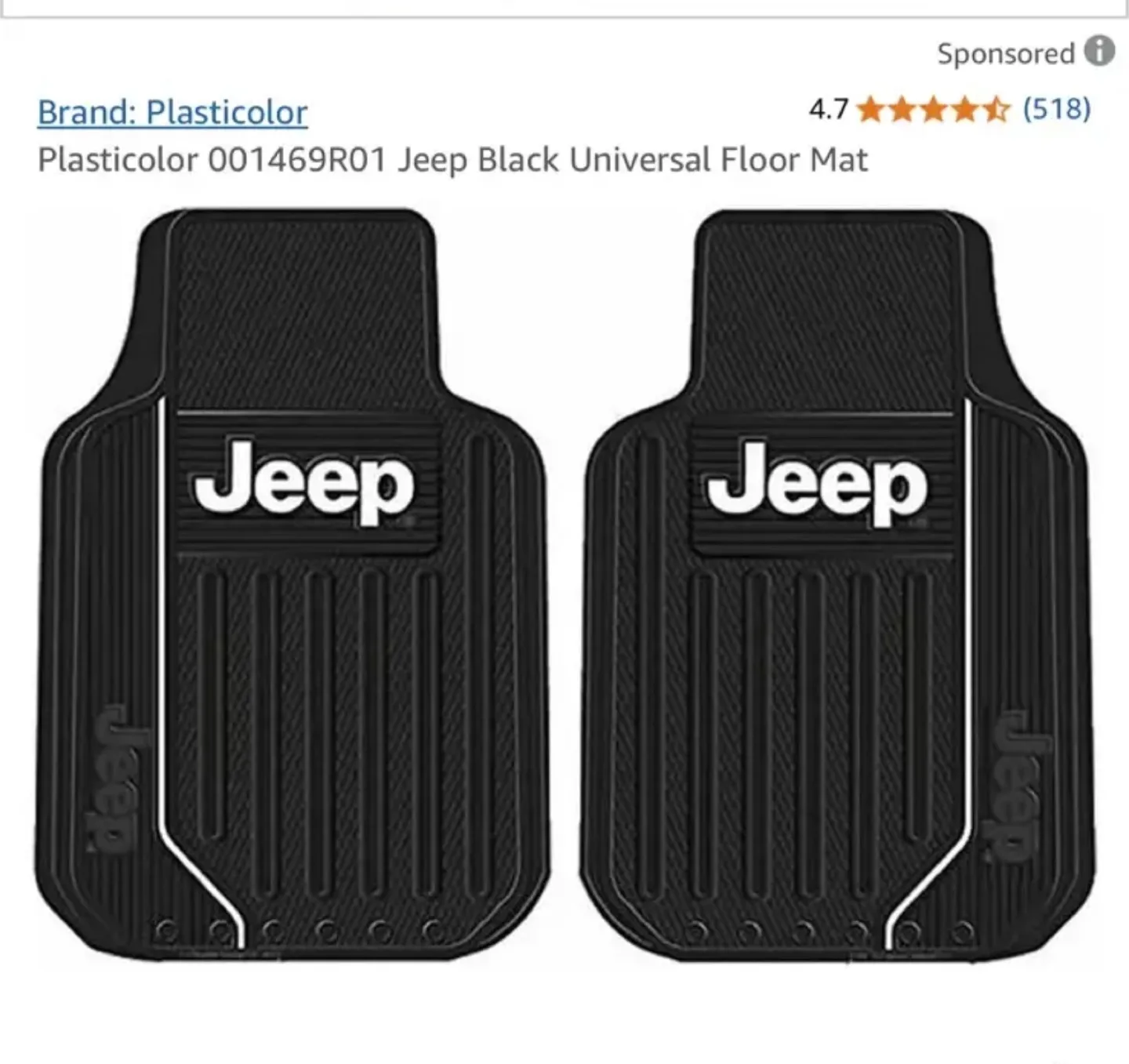 Jeep Floor Mats Plasticolor 2PCS thumbnail