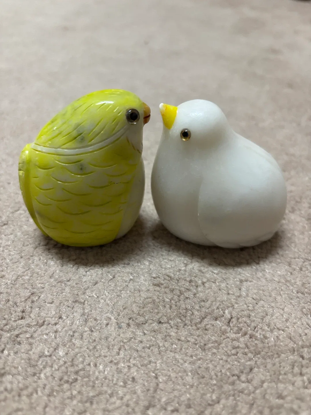 Stone Bird Figurines - Yellow & White thumbnail