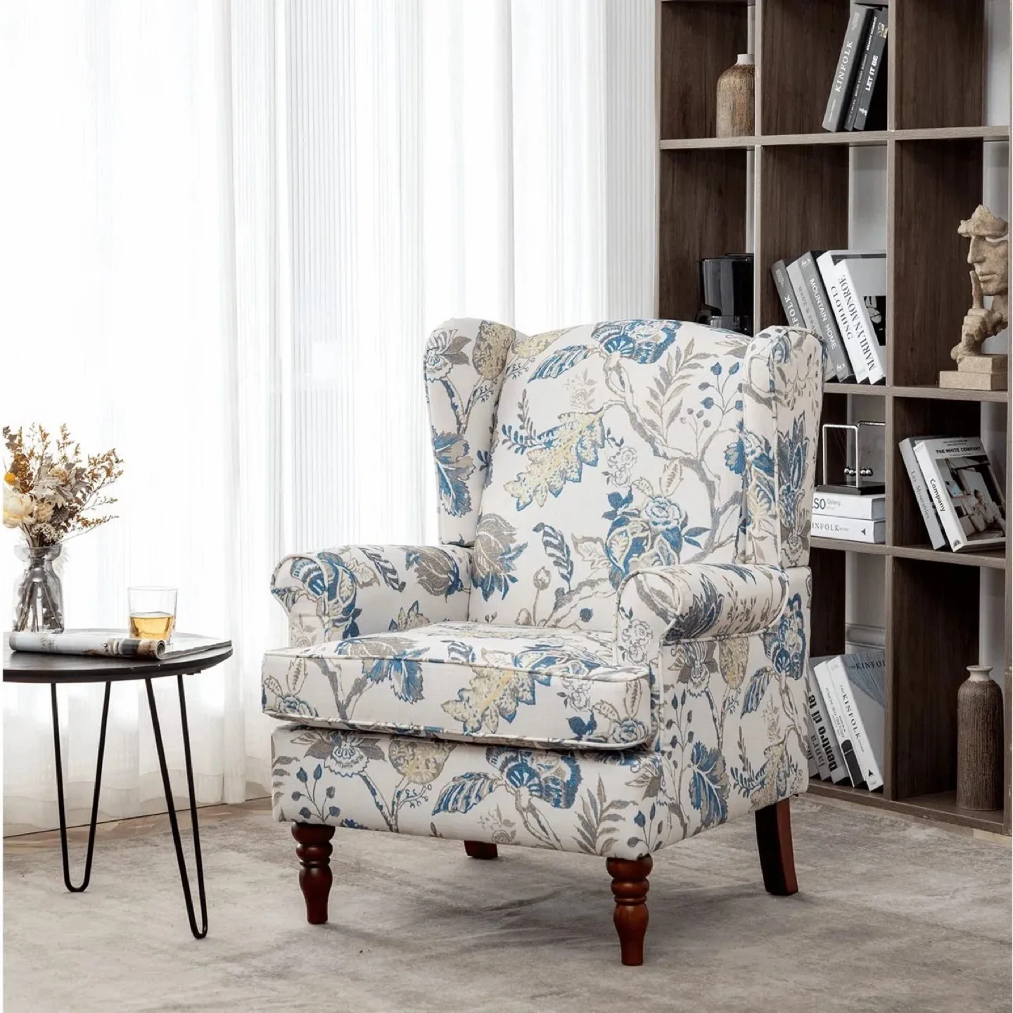 Floral Patterned Wingback Chair image indicator(9)
