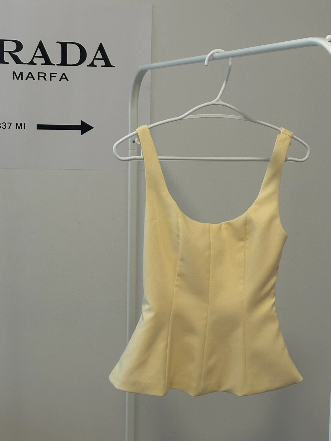 Dynamite Yellow Peplum Tank Top