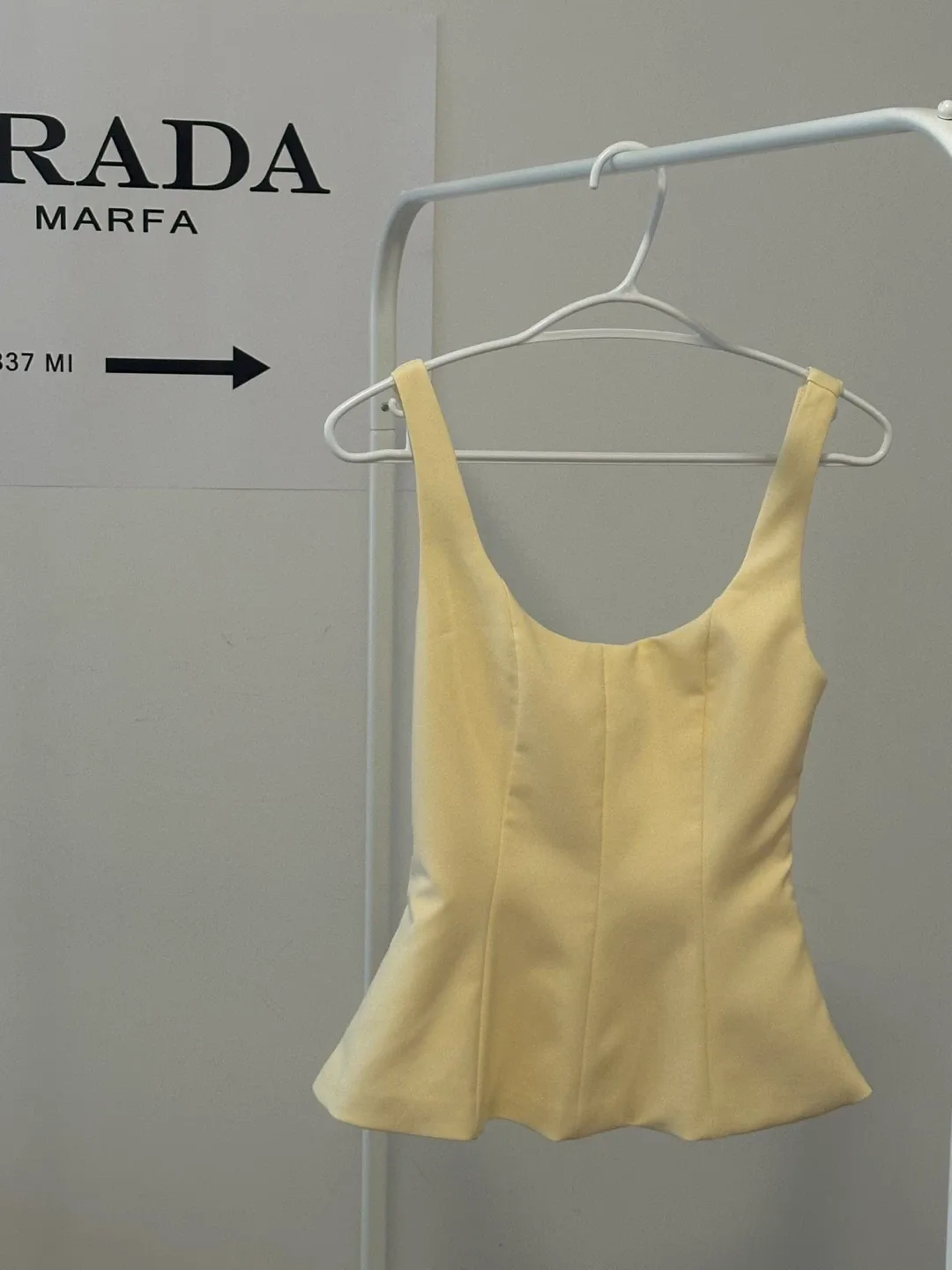 Dynamite Yellow Peplum Tank Top