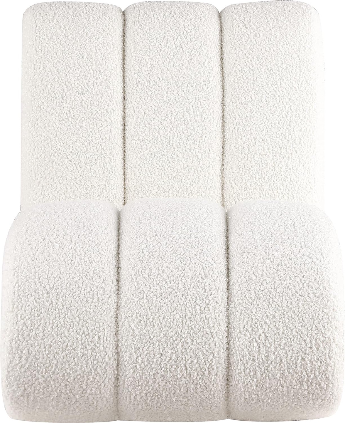 Meridian Abstract Swoon Accent Chair, White Shearling & Wood - photo 2